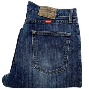 Wrangler Dark Blue Wash Jeans Relaxed Fit Denim